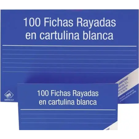 Mariola Pack de 100 Fichas Rayadas Nº2 para Fichero - Medidas 125x75mm - Color Blanco | Ahorro Imprimiendo