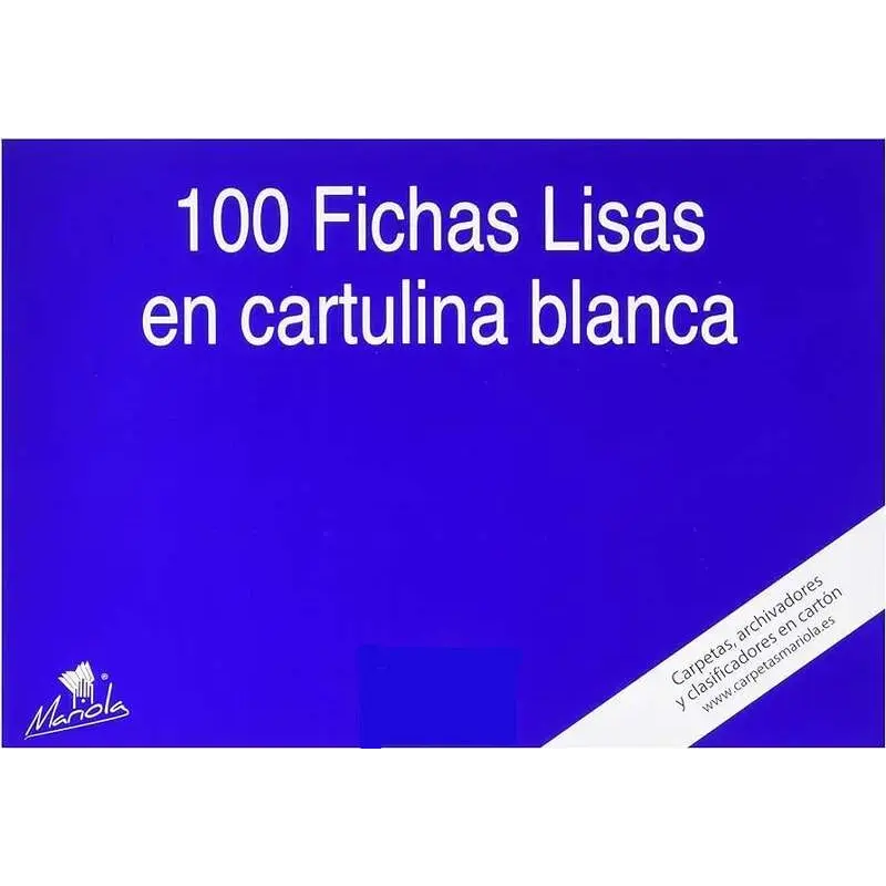 Mariola Pack de 100 Fichas Lisas Nº3 para Fichero - Medidas 150x100mm - Color Blanco | Ahorro Imprimiendo