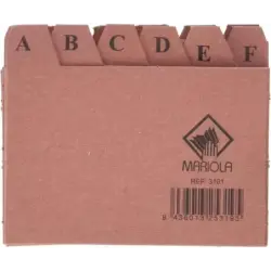 Mariola Indice A-Z Nº1 para Fichero - Medidas 95x65mm - Color Marron | Ahorro Imprimiendo