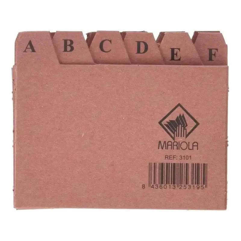 Mariola Indice A-Z Nº1 para Fichero - Medidas 95x65mm - Color Marron | Ahorro Imprimiendo