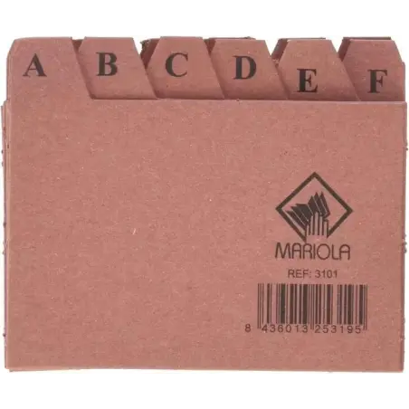 Mariola Indice A-Z Nº1 para Fichero - Medidas 95x65mm - Color Marron | Ahorro Imprimiendo
