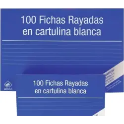 Mariola Pack de 100 Fichas Rayadas Nº4 para Fichero - Medidas 200x120mm - Color Blanco | Ahorro Imprimiendo