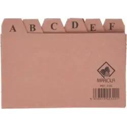 Mariola Indice A-Z Nº2 para Fichero - Medidas 125x75mm - Color Marron | Ahorro Imprimiendo