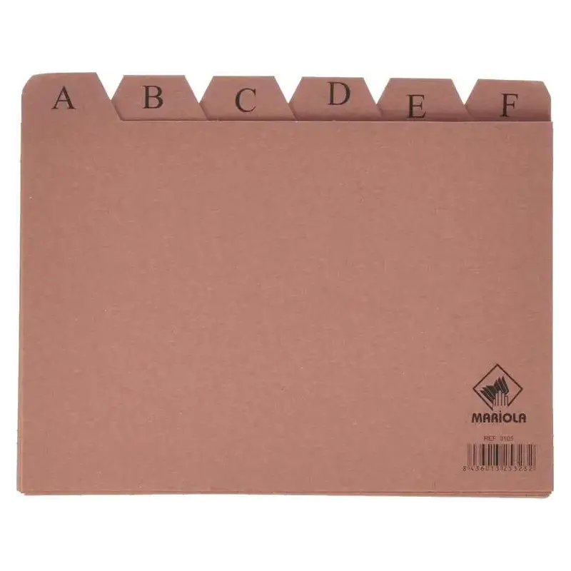 Mariola Indice A-Z Nº5 para Fichero - Medidas 215x160mm - Color Marron | Ahorro Imprimiendo