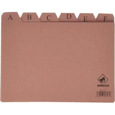 Mariola Indice A-Z Nº5 para Fichero - Medidas 215x160mm - Color Marron | Ahorro Imprimiendo