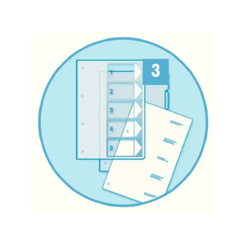 Esselte Indice Proyectos Imprimibles Tipo 1-6 Multicolor - Tamaño A4 Maxi - Material PP Rigido 300 Micras, Portada 350 Micras |