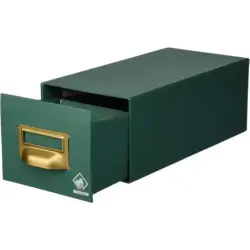 Mariola Fichero Carton Forrado en Geltex Nº2 para 500 Fichas - Medidas 155x100x250mm - Resistente y Duradero - Color Verde | Aho