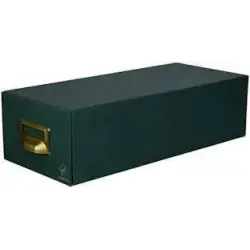 Mariola Fichero Carton Forrado en Geltex Nº2 para 1000 Fichas - Medidas 155x100x350mm - Resistente y Duradero - Color Verde | Ah