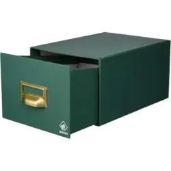 Mariola Fichero Carton Forrado en Geltex Nº3 para 500 Fichas - Medidas 180x125x250mm - Resistente y Duradero - Color Verde | Aho