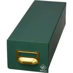 Mariola Fichero Carton Forrado en Geltex Nº4 para 1000 Fichas - Medidas 220x155x350mm - Resistente y Duradero - Color Verde | Ah
