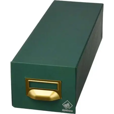 Mariola Fichero Carton Forrado en Geltex Nº4 para 1000 Fichas - Medidas 220x155x350mm - Resistente y Duradero - Color Verde | Ah