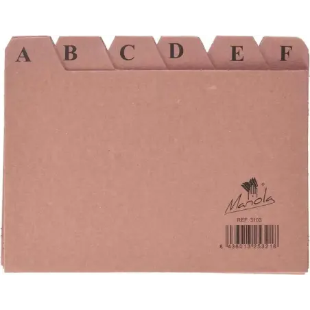 Mariola Indice A-Z Nº3 para Fichero - Medidas 150x100mm - Color Marron | Ahorro Imprimiendo