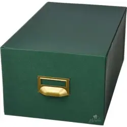 Mariola Fichero Carton Forrado en Geltex Nº5 para 500 Fichas - Medidas 250x190x250mm - Resistente y Duradero - Color Verde | Aho