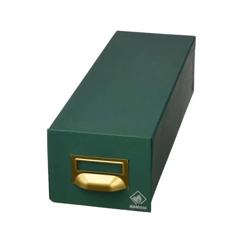 Mariola Fichero Carton Forrado en Geltex Nº5 para 1000 Fichas - Medidas 250x190x350mm - Resistente y Duradero - Color Verde | Ah
