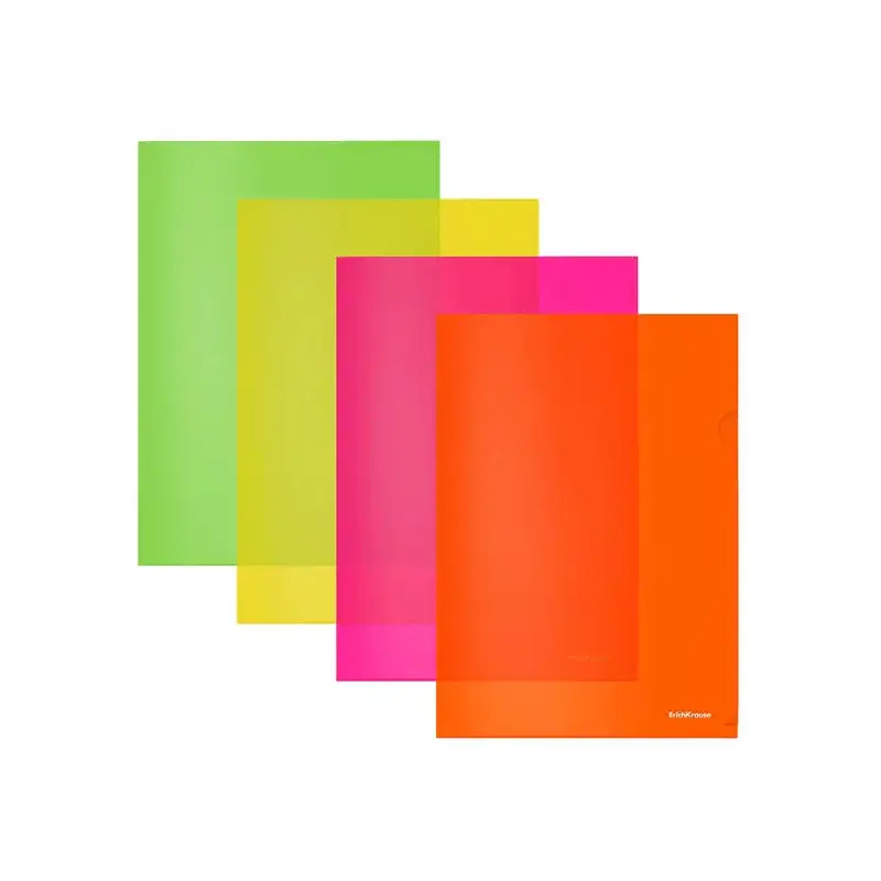 Erichkrause Dossiers Uñero Glossy Neon - A4 Semitransparente - Colores Surtidos | Ahorro Imprimiendo