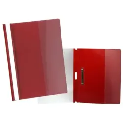 Yes Dossier con Fastener para 30 Hojas A4 - Portada Transparente, Trasera Burdeos - Fabricado en Polipropileno | Ahorro Imprimie