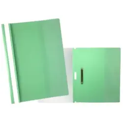 Yes Dossier con Fastener para 30 Hojas A4 - Portada Transparente, Trasera Verde - Fabricado en Polipropileno | Ahorro Imprimiend