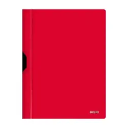 Dohe Dossier con Clip Metalico - Tamaño A4 - Fabricado en Polipropileno Opaco de 350 Micras - Color Rojo | Ahorro Imprimiendo