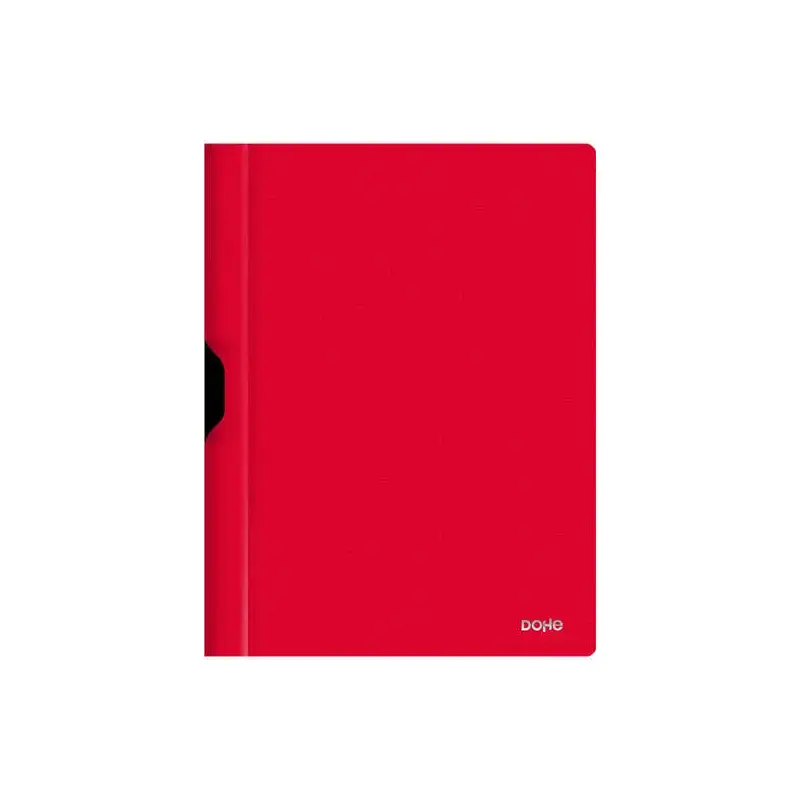 Dohe Dossier con Clip Metalico - Tamaño A4 - Fabricado en Polipropileno Opaco de 350 Micras - Color Rojo | Ahorro Imprimiendo