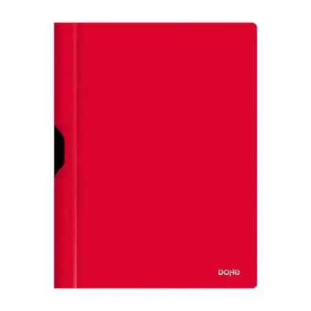 Dohe Dossier con Clip Metalico - Tamaño A4 - Fabricado en Polipropileno Opaco de 350 Micras - Color Rojo | Ahorro Imprimiendo