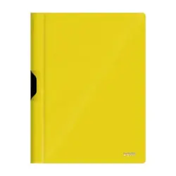 Dohe Dossier con Clip Metalico - Tamaño A4 - Fabricado en Polipropileno Opaco de 350 Micras - Color Amarillo | Ahorro Imprimiend