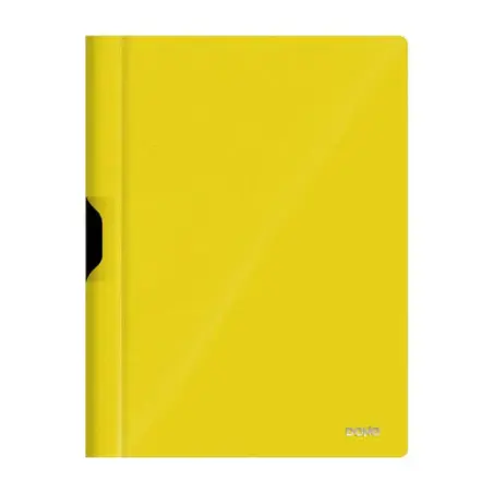 Dohe Dossier con Clip Metalico - Tamaño A4 - Fabricado en Polipropileno Opaco de 350 Micras - Color Amarillo | Ahorro Imprimiend