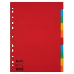 Esselte Separadores Carton A4 Multitaladro 150gr - 10 Pestañas 5 Colores - Presentacion en Bolsa Individual | Ahorro Imprimiendo