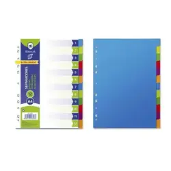 Bismark Pack de 12 Separadores - Tamaño A4 - Extragruesos - Fabricados en Polipropileno - Colores Surtidos | Ahorro Imprimiendo