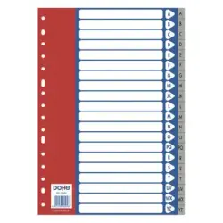 Dohe Separadores para Archivadores y Carpetas de Anillas A-Z 120 Micras Tamaño Folio - 20 Posiciones - Multitaladro de 16 Perfor
