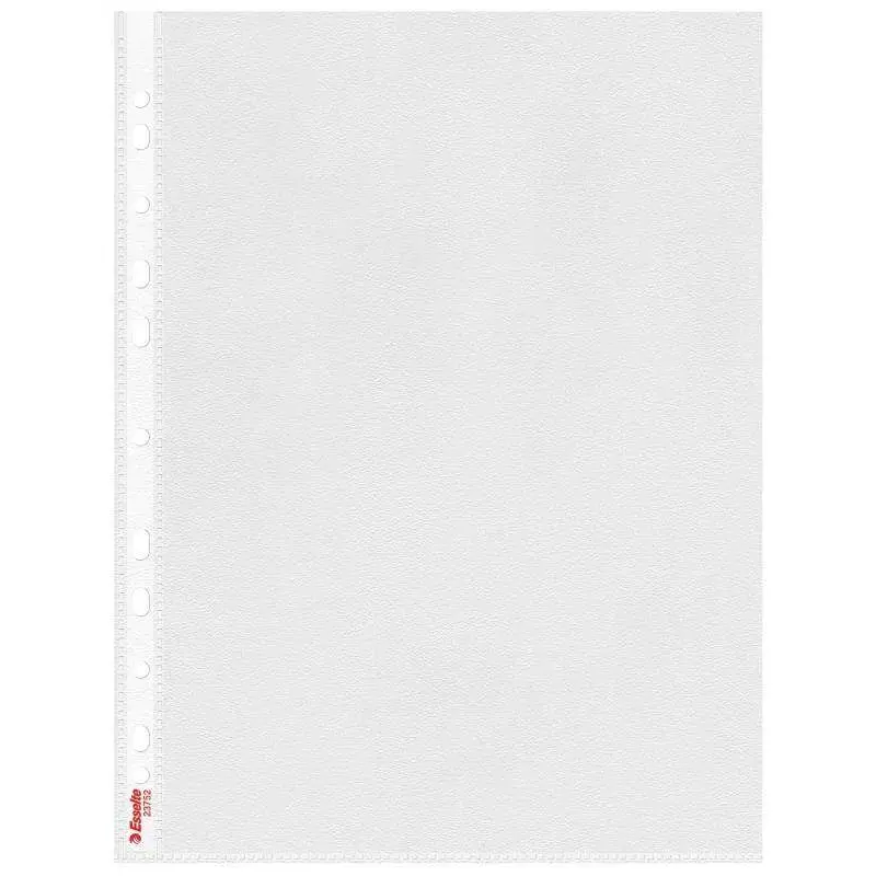 Esselte Pack de 100 Fundas Multitaladro A4 0,07mm - Abertura Superior - 11 Taladros - Acabado Rugoso Transparente | Ahorro Impri