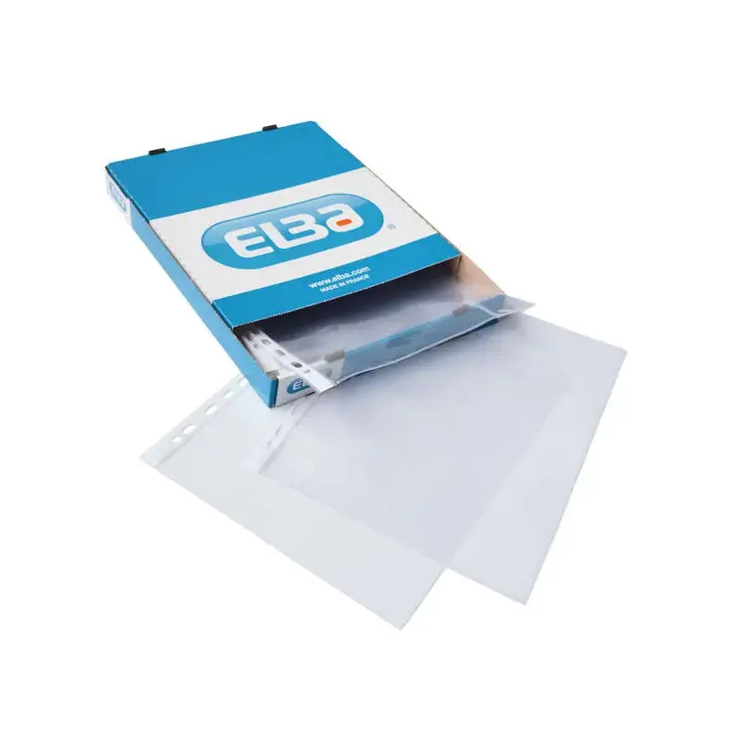 Elba Pack de 100 Fundas Multitaladro PP 70 Micras - Tamaño A4 - Acabado Cristal - Transparente | Ahorro Imprimiendo
