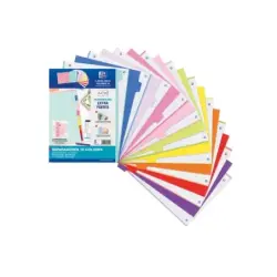Oxford Strongline A4 Separadores - 10 Posiciones - Colores Diferentes - 4 Taladros - Plastico Opaco - 500 Micras | Ahorro Imprim