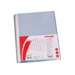 Esselte Pack de 100 Fundas Multitaladro Portadocumentos - Formato Folio - 16 Taladros - 80 Micras - Piel de Naranja - Color Tran