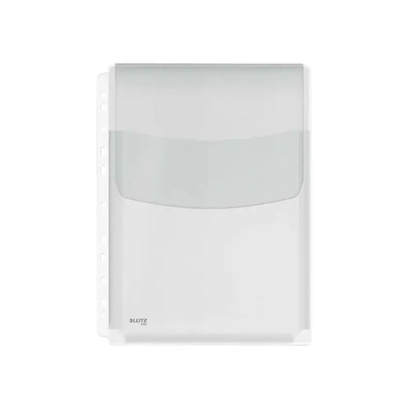 Leitz Pack de 5 Fundas Fuelle con Solapa A4 Multitaladro 11 - Capacidad 200 Hojas - Fabricada en PVC de 170 Micras - Expansibles