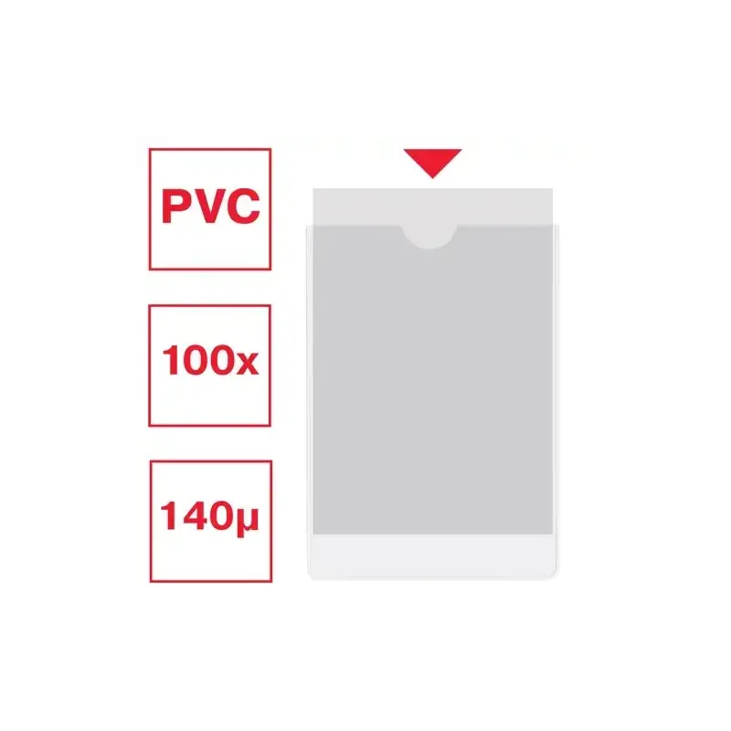 Esselte Pack de 100 Portacarnets Tamaño 82x122mm 80Q 140 micras - PVC Transparente Acabado Liso | Ahorro Imprimiendo