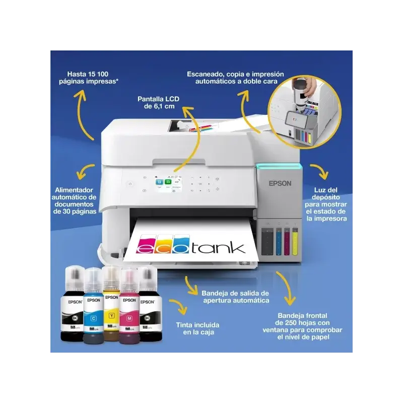 Epson EcoTank ET-3956 Impresora Multifuncion Color Duplex WiFi 35ppm - ADF de 30 hojas