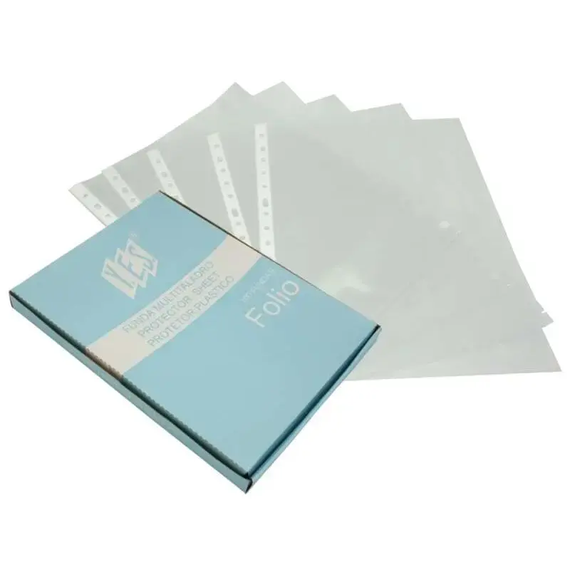 Bismark Caja de 100 Fundas Multitaladro 70 Micras Folio - Polipropileno Rugoso | Ahorro Imprimiendo