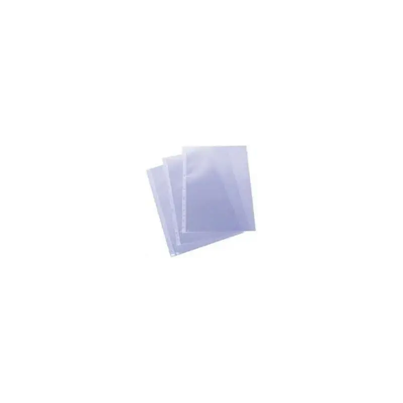Esselte Pack de 100 Fundas Multitaladro Portadocumentos Formato A4 60 Micras - 16 Taladros - Transparente Acabado Piel de Naranj