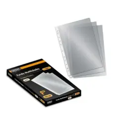 Ingraf Pack de 100 Fundas Multitaladro Folio Transparente 70 Micras - Acabado en Cristal | Ahorro Imprimiendo