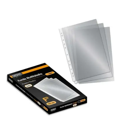 Ingraf Pack de 100 Fundas Multitaladro Folio Transparente 70 Micras - Acabado en Cristal | Ahorro Imprimiendo