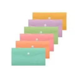 Bismark Sobre Portadocumentos - Medidas 240x125mm - Cierre de Broche - Fabricado en Polipropileno - Colores Pastel Surtidos | Ah