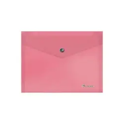 Dohe Sobre Portadocumentos A5 - Cierre de Broche - Polipropileno Translucido 150 Micras - Color Rosa | Ahorro Imprimiendo