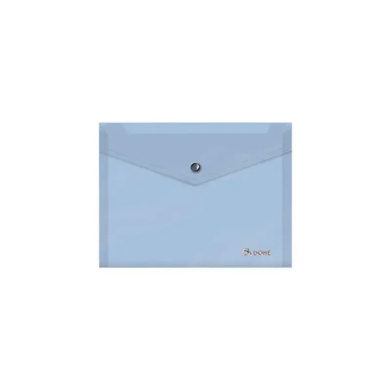 Dohe Sobre Portadocumentos A5 - Cierre de Broche - Polipropileno Translucido 150 Micras - Color Azul | Ahorro Imprimiendo