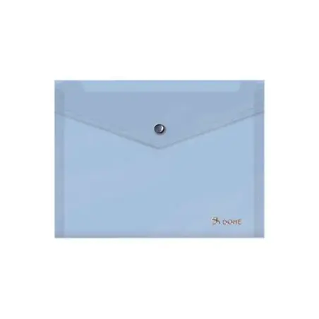 Dohe Sobre Portadocumentos A5 - Cierre de Broche - Polipropileno Translucido 150 Micras - Color Azul | Ahorro Imprimiendo