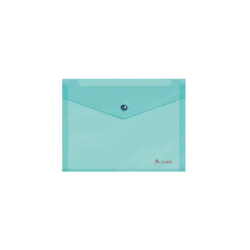 Dohe Sobre Portadocumentos A5 - Cierre de Broche - Polipropileno Translucido 150 Micras - Color Verde | Ahorro Imprimiendo