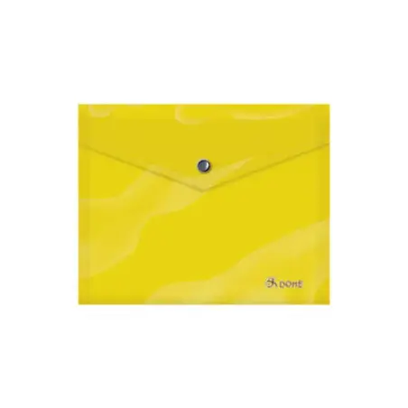Dohe Sobre Portadocumentos A5 - Cierre de Broche - Polipropileno Opaco 150 Micras - Color Amarillo | Ahorro Imprimiendo