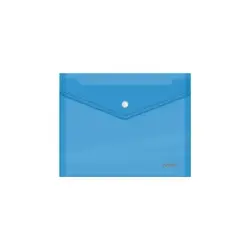 Dohe Sobre Portadocumentos A5 - Cierre de Broche - Polipropileno Cristal Transparente 150 Micras - Color Azul | Ahorro Imprimien