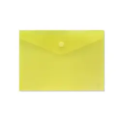 Sobre Portadocumentos A4 - Cierre de Velcro - Fabricado en Polipropileno - Medidas 325x230mm - Amarillo Transparente | Ahorro Im