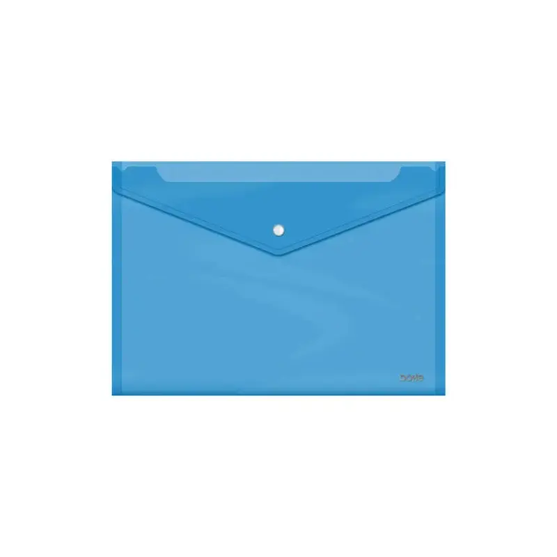 Dohe Sobre Portadocumentos Folio+ - Cierre de Broche - Polipropileno Cristal Transparente 150 Micras - Color Azul | Ahorro Impri