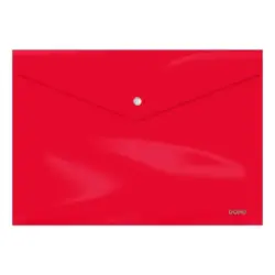 Dohe Sobre Portadocumentos Folio - Cierre de Broche - Polipropileno Cristal Opaco 200 Micras - Color Rojo | Ahorro Imprimiendo
